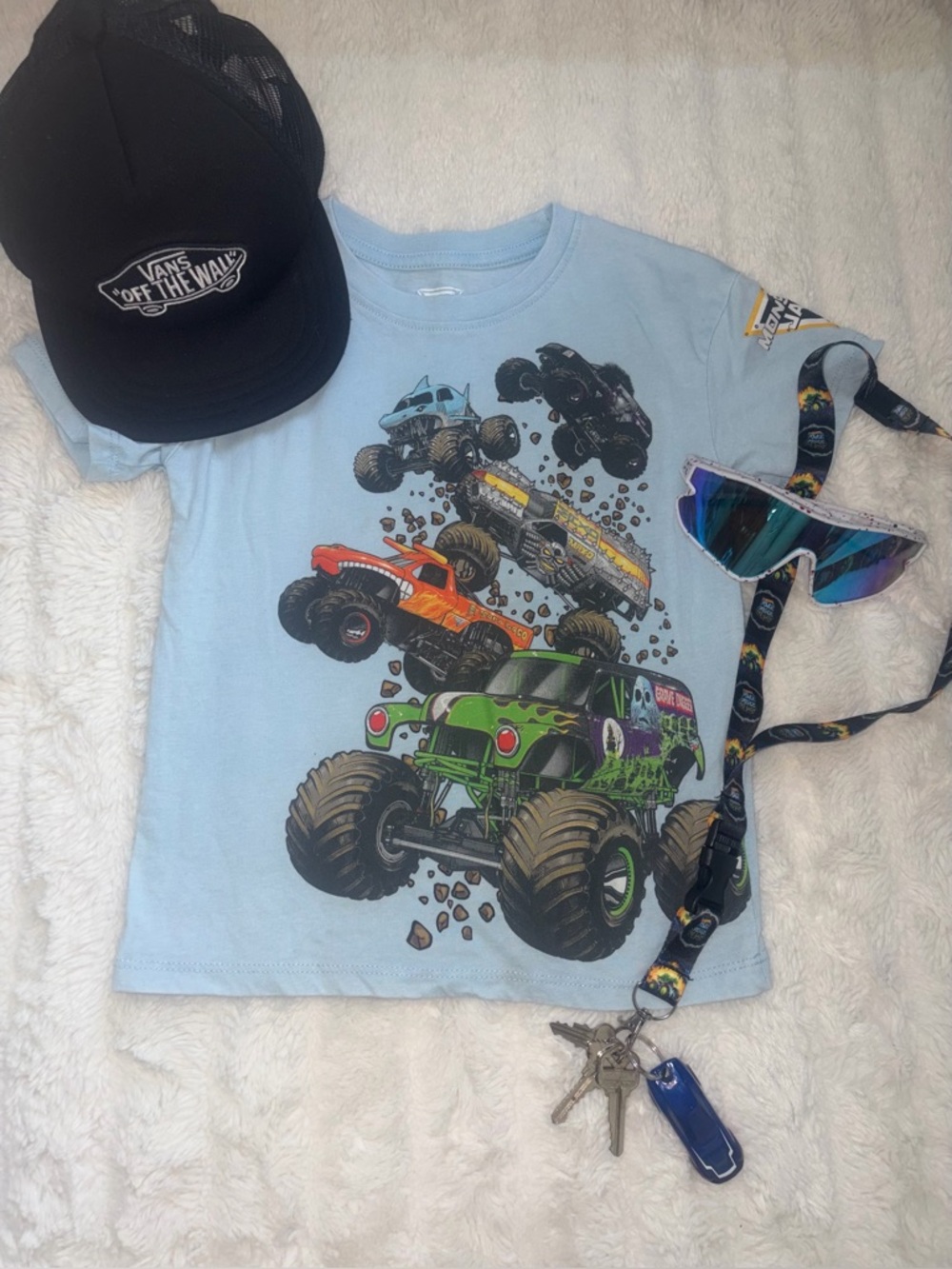 Monster Jam Boys Graphic Tee Blue 5T Monster Truck Shirt Toddler Graphic Top